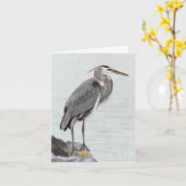 Great Blue Heron Karte (Gelbe Blume)