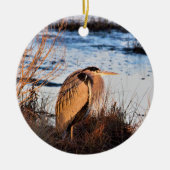 Great Blue Heron Keramik Ornament (Vorne)