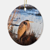 Great Blue Heron Keramik Ornament (Links)
