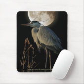 GREAT BLUE HERON & MOON Mousepad (Mit Mouse)