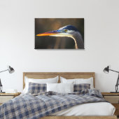 Great Blue Heron, nahes Portrait Leinwanddruck (Insitu (Schlafzimmer))