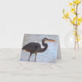 Great Blue Heron Notecard Karte (Gelbe Blume)