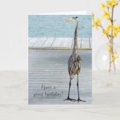 Great Blue Heron on Dock Karte (Gelbe Blume)