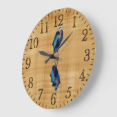 Great Blue Heron on Papyrus BG Wildlife Birdlover Große Wanduhr (Winkel)