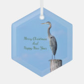 Great Blue Heron on Post Keramik Ornament (Vorderseite)