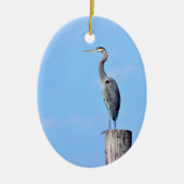 Great Blue Heron on Post Keramik Ornament (Vorne)