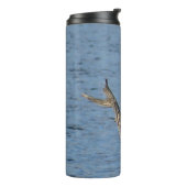 Great Blue Heron on Tree Limb Thermal Tumbler Thermosbecher (Nach links gedreht)