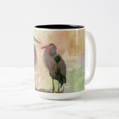 Great Blue Heron Pair Digital Art Kaffee Tasse (VorderseiteRechts)