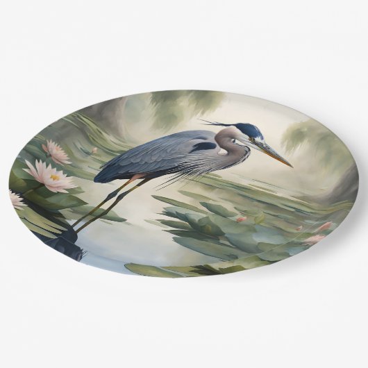 Great Blue Heron Pappteller (Schrägansicht)