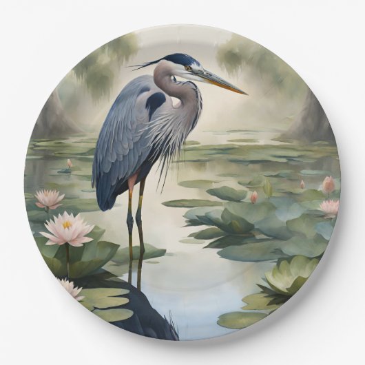 Great Blue Heron Pappteller (Vorderseite)
