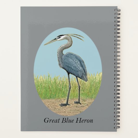 Great Blue Heron Planner Planer (Rückseite)