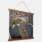 Great Blue Heron Portrait - Feine Kunst Wandteppich Mit Holzrahmen (Gewinkelt)