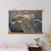 Great Blue Heron Portrait - Feine Kunst Wandteppich Mit Holzrahmen (Schlafzimmer)