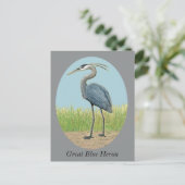 Great Blue Heron Postcard Postkarte (Stehend Vorderseite)