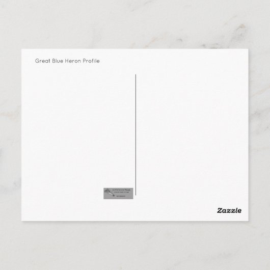 Great Blue Heron Profil Postcard Postkarte (Rückseite)