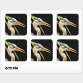 Great Blue Heron Quadratischer Aufkleber (Blatt)