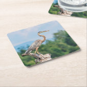Great Blue Heron Rechteckiger Pappuntersetzer (angewinkelt)