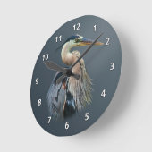 Great Blue Heron Runde Wanduhr (Winkel)