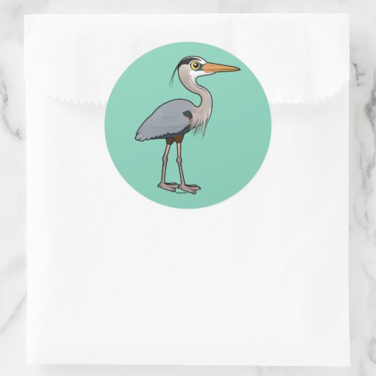Great Blue Heron Runder Aufkleber (Tasche)