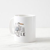 Great Blue Heron Seattle City Bird Kaffeetasse (Vorderseite Links)