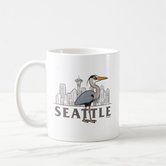 Great Blue Heron Seattle City Bird Kaffeetasse (Links)