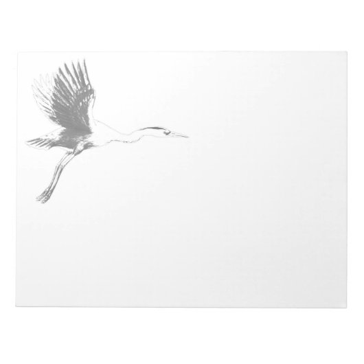 Great Blue Heron Sketch Notepad Notizblock (Vorderseite)