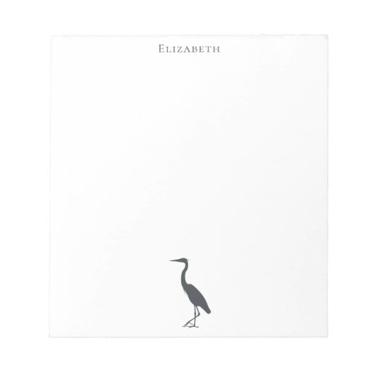 Great Blue Heron standing silhouette Notizblock (Vorderseite)