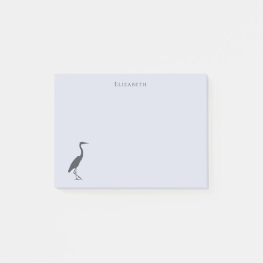 Great Blue Heron standing silhouette Post-it Klebezettel (Vorderseite)