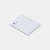 Great Blue Heron standing silhouette Post-it Klebezettel (angewinkelt)