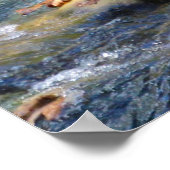 Great Blue Heron stehend in Bachsbucht Foto Poster (Ecke)