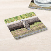Great Blue Heron stehend in Lake Champlain Rechteckiger Pappuntersetzer (angewinkelt)