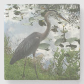 Great Blue Heron Stone Untersetzer (Vorderseite)