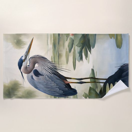 Great Blue Heron Strandtuch (Vorderseite)