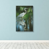 "Great Blue Heron" Stretched Canvas Print Leinwanddruck (Insitu (Holzboden))