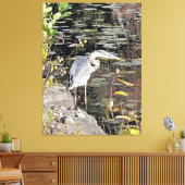 Great Blue Heron Stretched Canvas Print Leinwanddruck (Insitu (Wohnzimmer))
