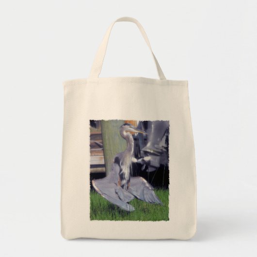 Great Blue Heron sunbathing Tote Bag Tragetasche (Vorne)