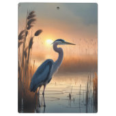 Great Blue Heron Sunrise Klemmbrett (Rückseite)