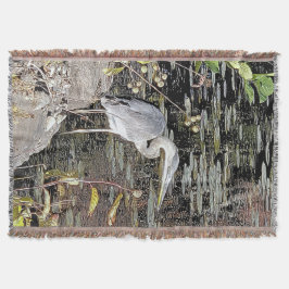 Great Blue Heron Tapestry Style Decke