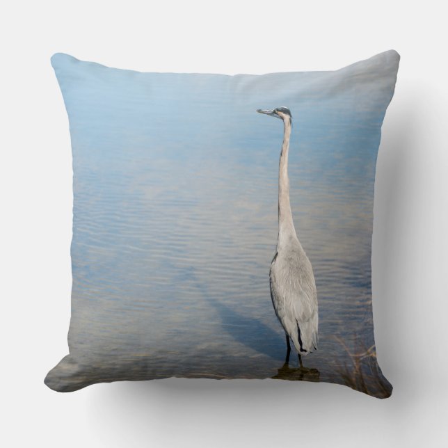 Great Blue Heron Throw Kissen (Vorderseite)