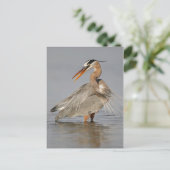 Great Blue Heron Twisted Postcard Postkarte (Stehend Vorderseite)