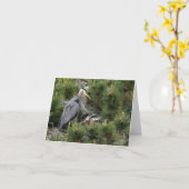 Great Blue Heron und seine Babys Karte (Gelbe Blume)