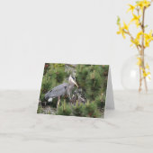 Great Blue Heron und seine Babys Karte (Gelbe Blume)