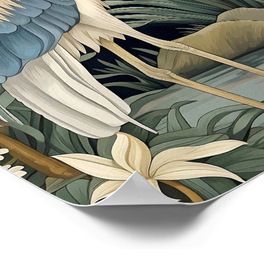 Great Blue Heron Vintag Style Poster (Ecke)