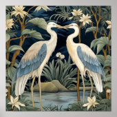 Great Blue Heron Vintag Style Poster (Vorne)