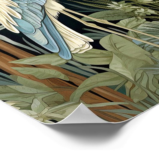 Great Blue Heron Vintag Style Poster (Ecke)