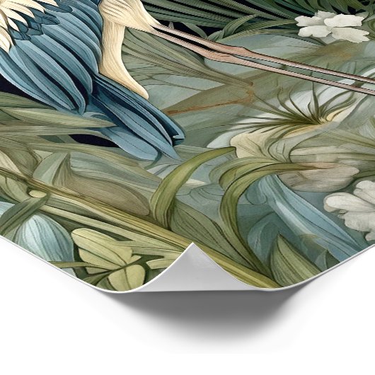 Great Blue Heron Vintag Style Poster (Ecke)