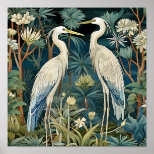 Great Blue Heron Vintag Style Poster