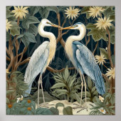 Great Blue Heron Vintag Style Poster (Vorne)