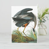 Great Blue Heron von John James Audubon Dankeskarte (Stehend Vorderseite)