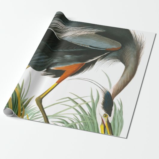Great Blue Heron von John James Audubon Geschenkpapier (Ungerollt)
